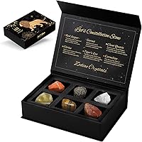 Leo Crystals Gift Set, Zodiac Signs Healing Crystals Birthstones with Horoscope Box Set Leo Astrology Crystals Healing Stones