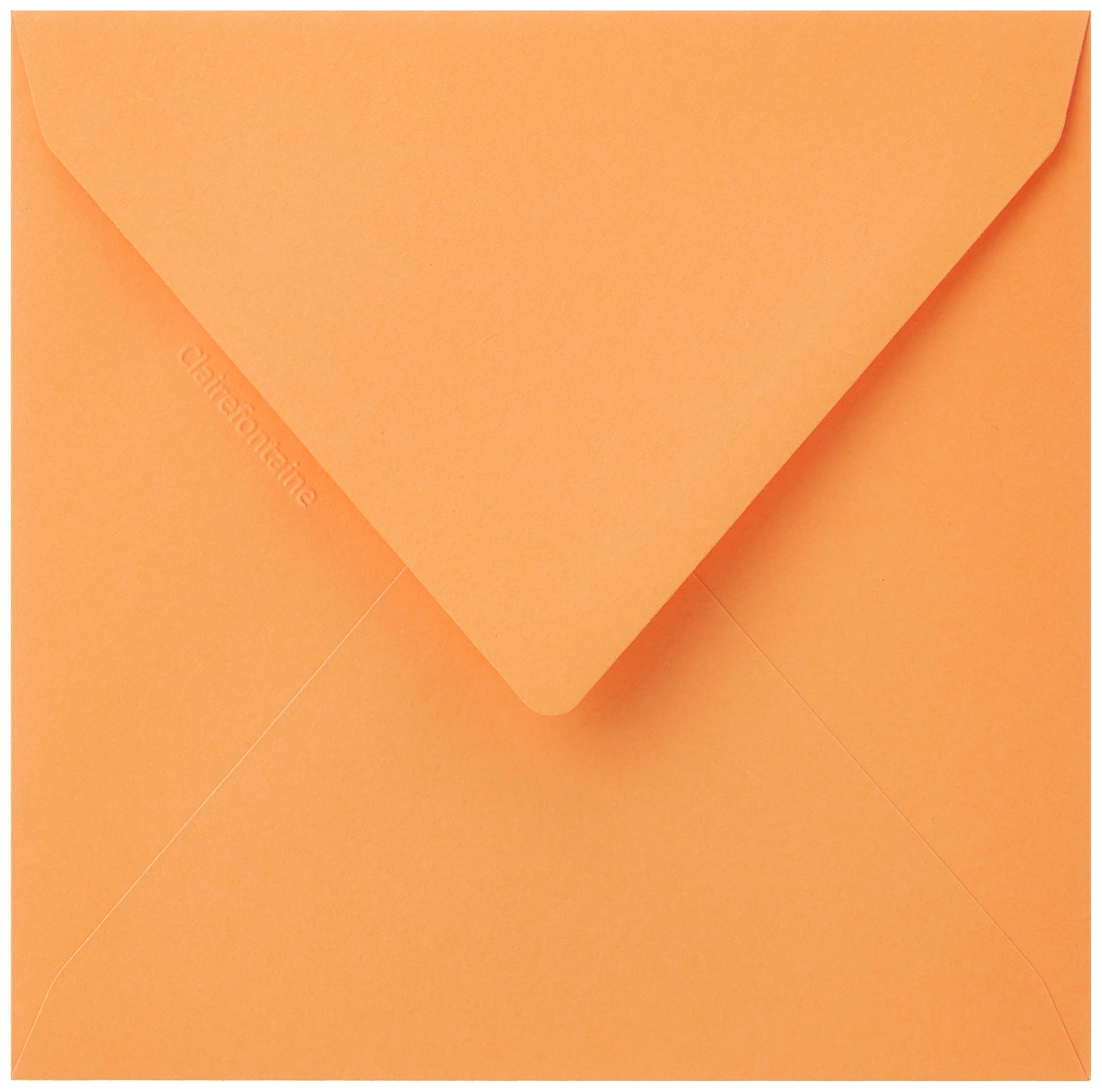 Clairefontaine 5598C Pack of 20 Gummed Envelopes Square Format 14x14cm 120g/m² Colour Orange Invitation Events and Correspondence Range Pollen Premium Paper