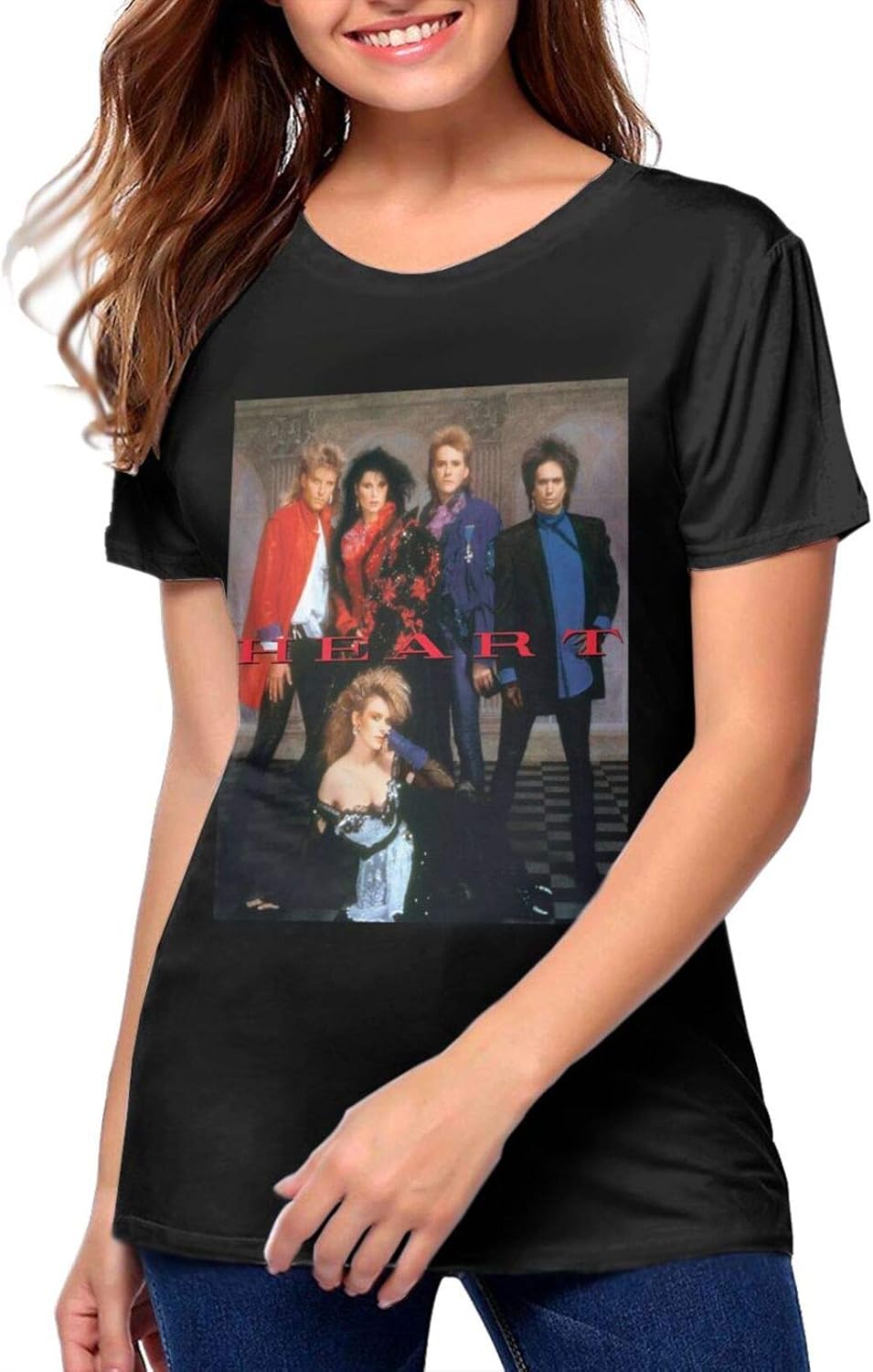 JoyceMHunter Heart Band Heart Women's Shirts Short Sleeve