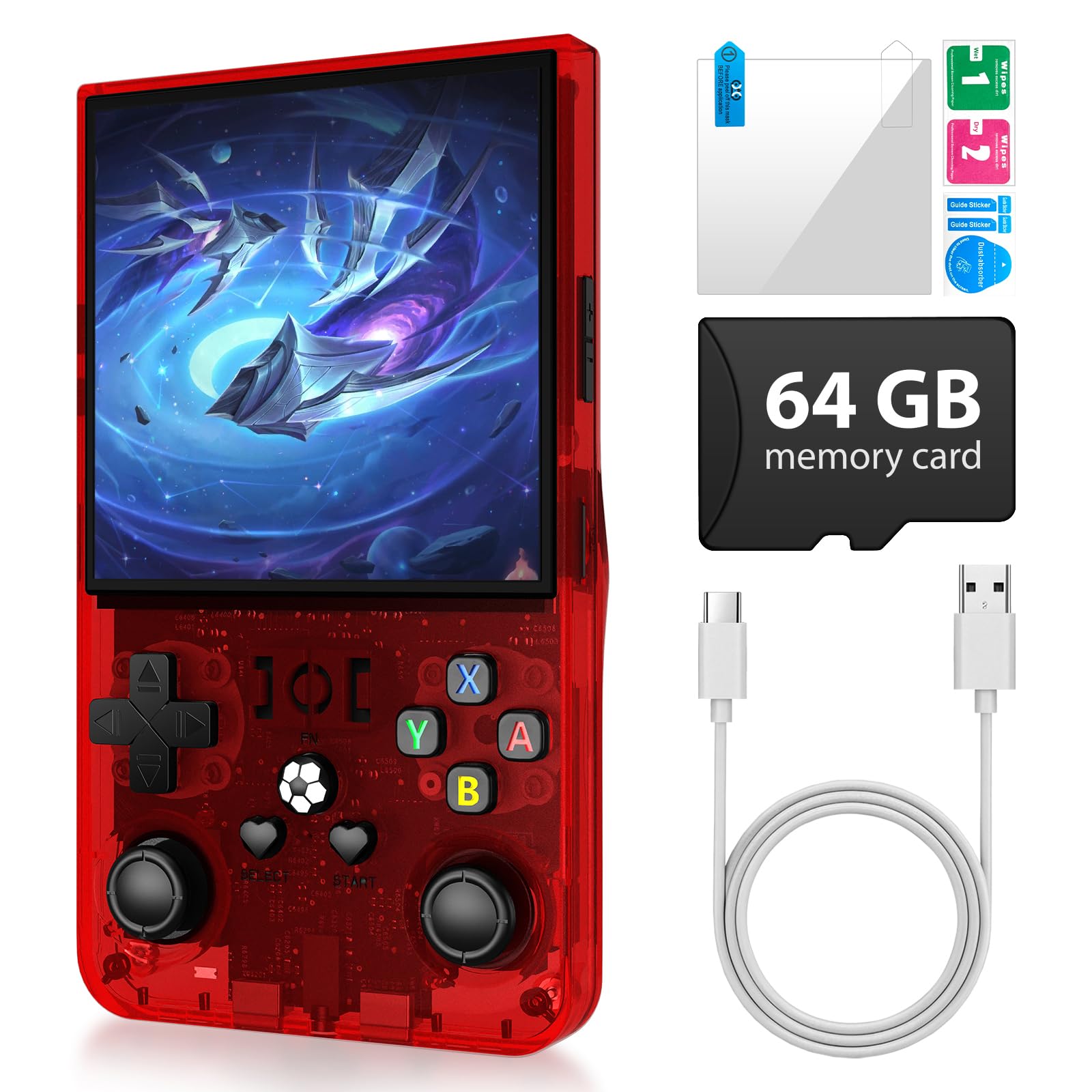 Photo 1 of R36 Max Retro Gaming Console,Portable Game Console Red
