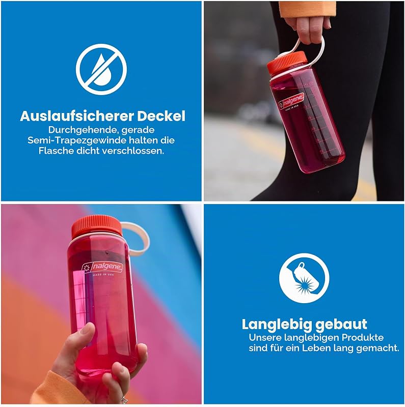 Wasserflasche – Leichte Sustain Tritan BPA-freie, bruchsichere Flasche für Rucksackreisen, Wandern, Fitnessstudio, 473 ml, breite Öffnung, Kornblumenblau, 16 oz