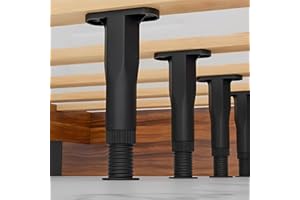Tuklye Adjustable Bed Support Legs Bed Frame Center Support Leg for Bed Frame,Cabinet and Wooden Furniture 4PCS (7.1" ~ 13.4")