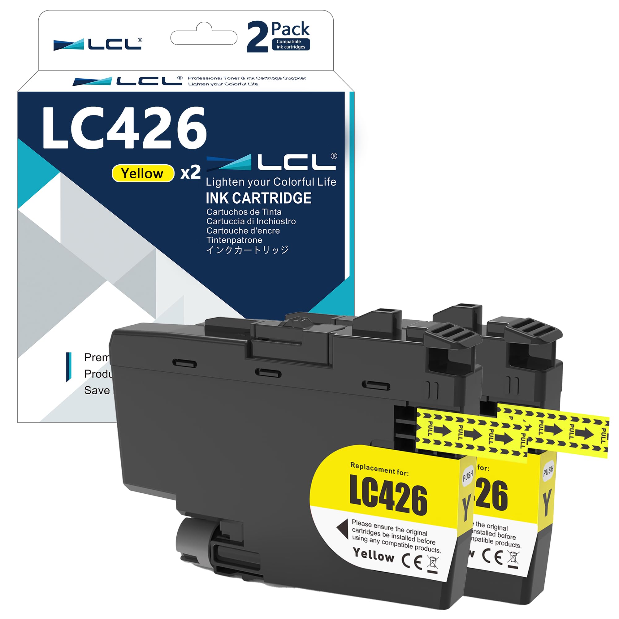 LCL LC426 Ink Cartridge Replacement for Brother LC-426 LC426 LC-426Y LC426Y LC426XL for MFC-J4335DW MFC-J4340DW MFC-J4535DW MFC-J4540DW MFC-J4540DWXL (2 Yellow)