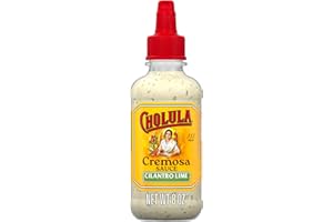 Cholula Cremosa Sauce, Cilantro Lime, Mild Heat, Creamy Squeezable Topping for Tacos, Enchiladas, Soup, Tostadas, Eggs and More, 8 fl oz