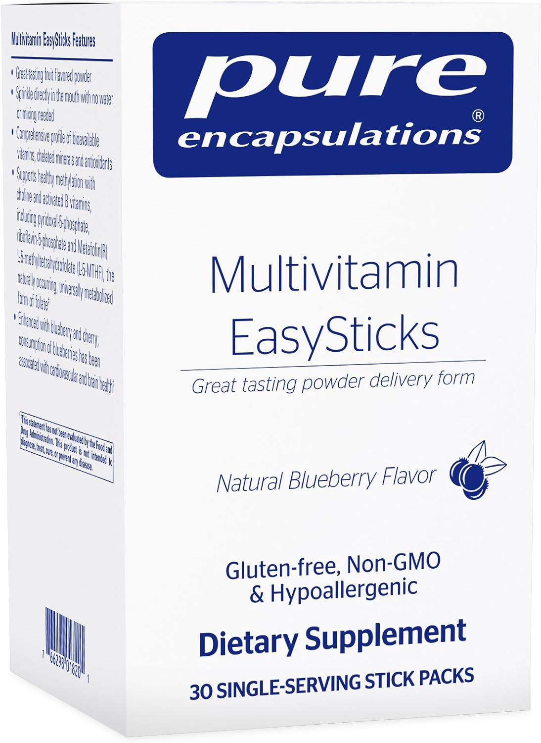 Pure Encapsulations - Multivitamin EasySticks - Bioavailable Vitamins, Minerals and Antioxidants with Activated B Vitamins and Metafolin L-5-MTHF - 30 Single-Serving Stick Packs