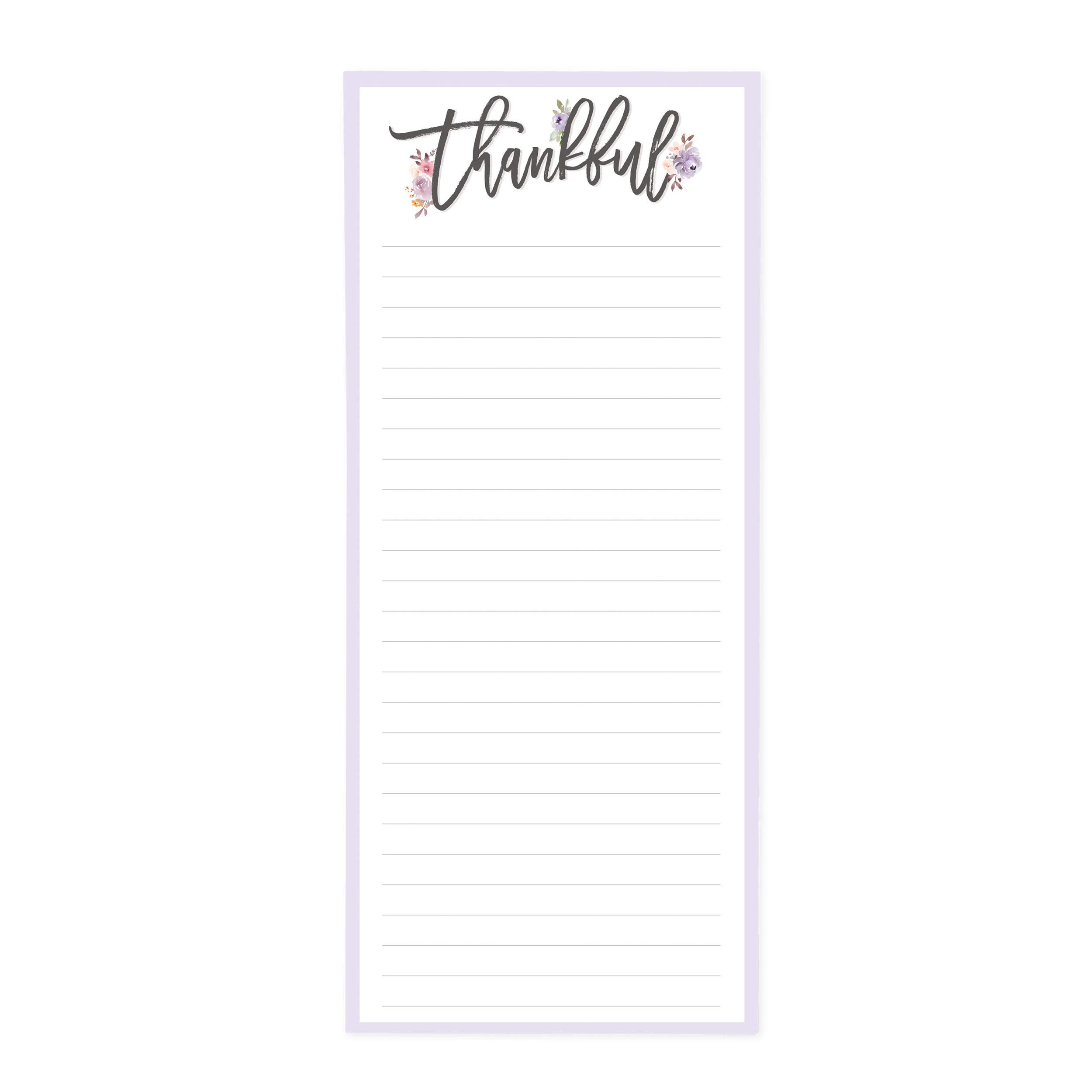 Graphique Magnetic Notepad, Religious – 100 Sheets, 4” x 9.25” x .5” – Front Says, “Thankful”, Sticks to Any Magnetic Surface, Perfect for Shopping and Grocery Lists, Makes a Great Gift (MP1345)