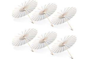 Sanwuta 8 Pcs 23.6 Inch Paper Umbrella Chinese Japanese Handmade Oil Paper Parasol DIY for Wedding Bridal Party Photo Props