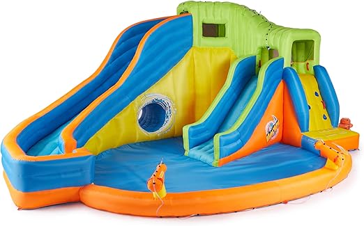banzai pipeline twist kids inflatable outdoor water pool aqua park and slides