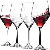 MITBAK Red Wine Glasses Set Of 4 | Chic Long Stem 20 Ounce Wine Glass Set Made From Crystal Clear Glass | Great Wine Gift For Wedding, Anniversary, Christmas, Birthday | Made In Europe