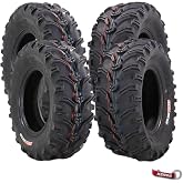 Kenda Bear Claw Front 25x8-12 &amp; Rear 25x10-12 ATV, UTV or SXS Tires | Four 6-ply tires for ATV, UTV, &amp; SxS Ideal for all-weather grip, power delivery, &amp; even wear w/ Keychain
