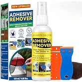 Nexkayee Adhesive Remover Spray, Multipurpose Formula with Scraper, Quickly Removes Stickers, Decals, Tape Residue, Grease and Tar, Safe for Cars, Glass, Plastic and Wood Surfaces, 120ml