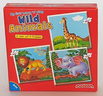Masoom First Puzzle - Set of 3 Puzzles - Wild Animals