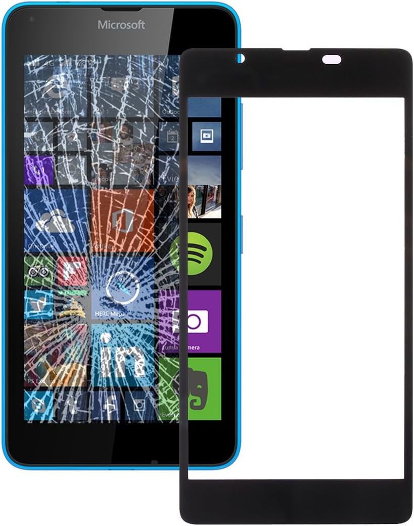 Microsoft Lumia 540 (Black) – Front Screen Replacement Display Glass Front Display Glass Glass Screen with Frame