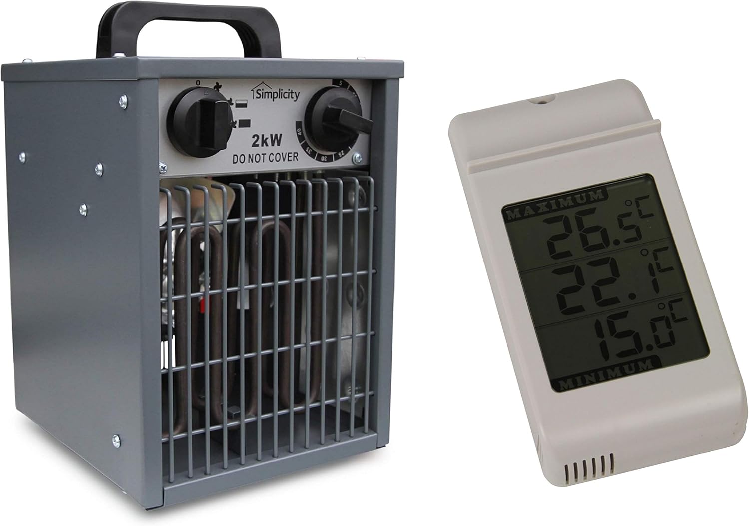 Simplicity Heater Set 2kW Greenhouse fan heater + Digital max/min