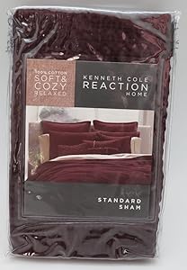 Kenneth Cole Reaction Home Standard Pillow Sham from the Waffle Collection in Cranberry