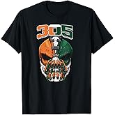 Miami 305 Mask Gritty Orange Green South Florida Design T-Shirt
