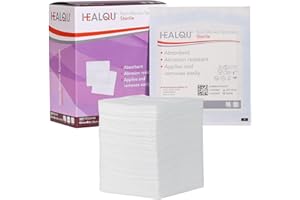 HEALQU Gauze Pads Non-Woven - 4x4 - Box of 100 Sterile Individually Packed Gauze Sponges - Super Absorbent Surgical Sponges Used Medical, Wound Dressing, Debridement, Cleaning, Prepping