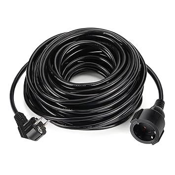 SIMBR Verlängerungskabel 20m Schuko Verlängerung H05VV-F 3G 1,5mm Schwarz