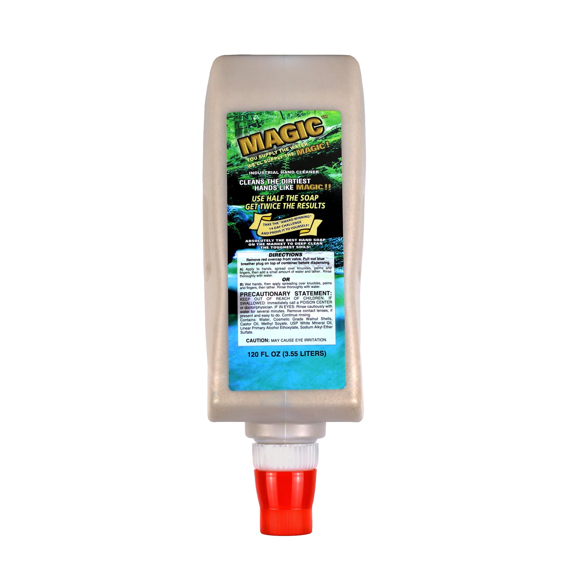 Photo 1 of Zenex Magic Hand Soap - Industrial Hand Cleaner for Auto Mechanics | Shop Soap | Walnut Shell Scrubbers to Remove Grease, Oil, Ink & Paint | Moisturizing Ingredients | 3.55 L (1 Pack)