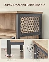 VASAGLE Sideboard Storage Cabinet with Sliding Barn Door Toasted Oak Black view 8