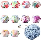 10 Pcs Knitting Needle Stoppers Hexagon Stitch Stoppers Print Knitting Needle Holders Silicone Knitting Needle End Caps Knitting Needles Point Protectors Needle Tip Cover (5 Colors)
