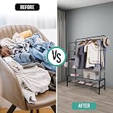 Klass Home Heavy Duty Clothes Rail 120KG with Shoe Rack & Hooks view 4
