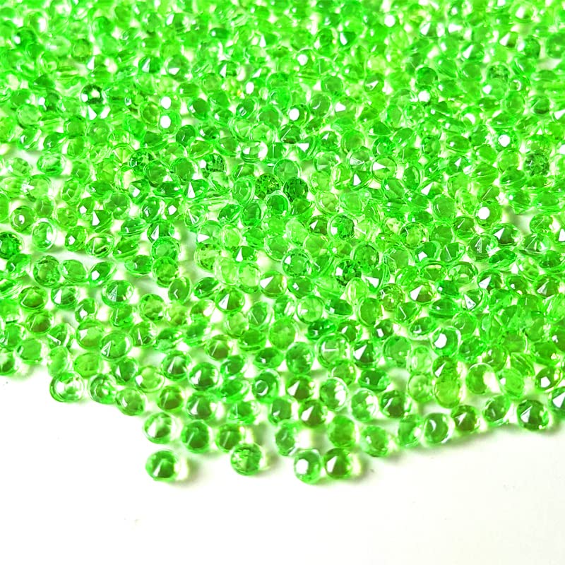10,000 Scatter Crystals Wedding Rhinestone 2.5mm Gem Beads Diamante Acrylic Stones Table Confetti Centrepiece Decorations Decor Prom Event (Bright Green)