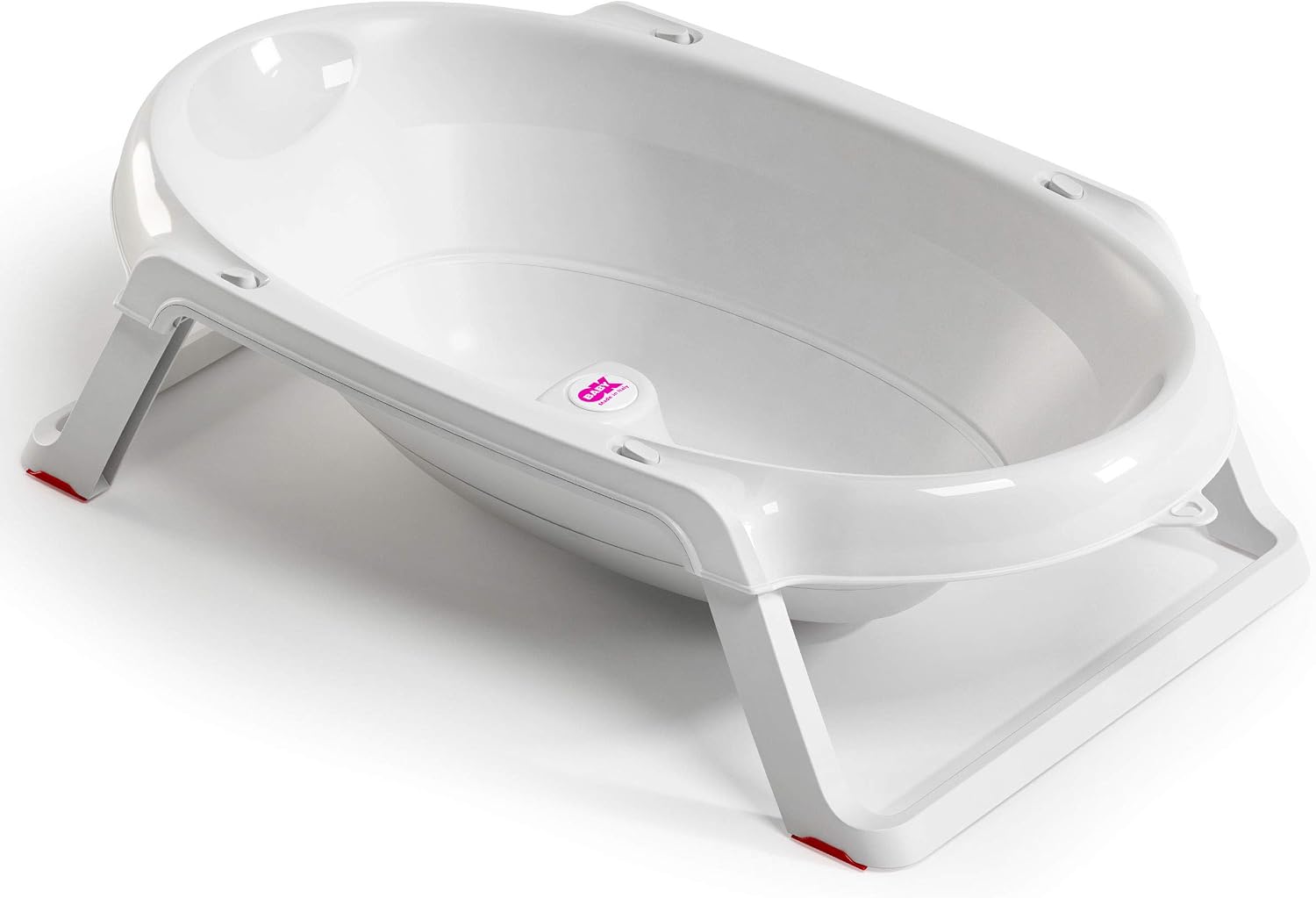OKBABY Onda Slim Folding Baby Bath with support post, White