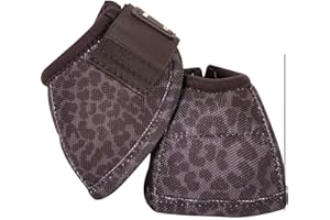 GENERIC Coolhorse Classic Equine Designer Line No Turn Dyno Bell Boots- Black Leopard