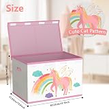 VERONLY Toy Storage Box with Lids Beige & Pink 83L Foldable Kids Basket view 7