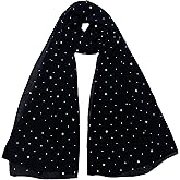 Lina & Lily Sparkle Rhinestones Women's Chiffon Scarf Shawl Wrap Sheer Lightweight