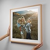 Mixtiles Official Custom Photo Tiles - Magnetic Wall Frames - Adhesive Sticker, no Nails - Personalized Printed Photos - Various Sizes and Frames - 20x20-1-Tile - Border Oak