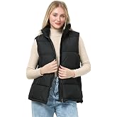 Comfitude Women's Quilted Puffer Vest, Stand Collar Lightweight Outwear Vest