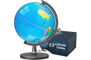 Voxelure 13" Globe for Children & Adults, Interactive World Globe for Kids with Stable Heavy Metal Base, HD Waterproof & Writable Surface, Educational STEM Learning Toy, Classroom Teaching Gift
