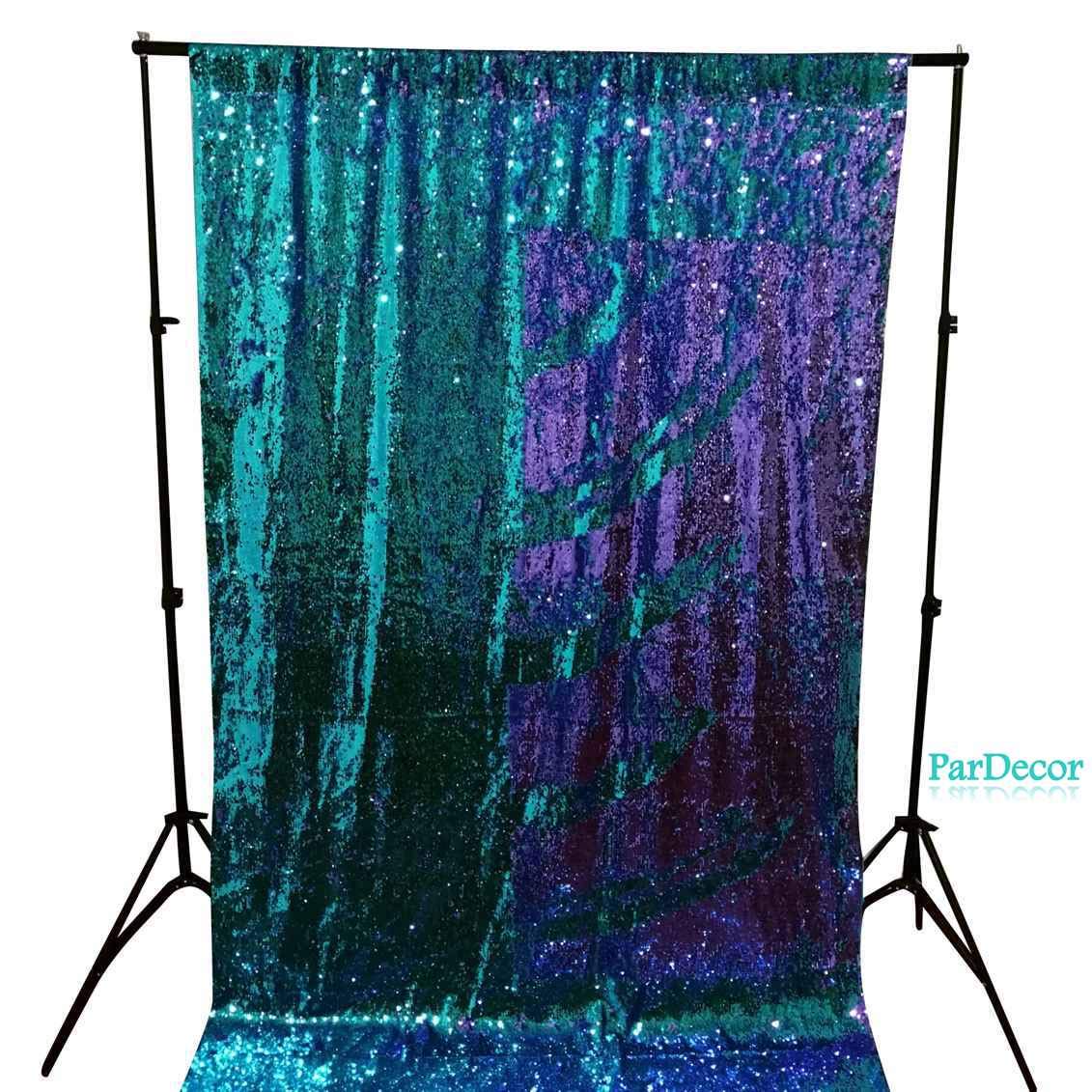 Pardecor Sequin Curtains 2 Panels Silver Mermaid Sequin Fabric