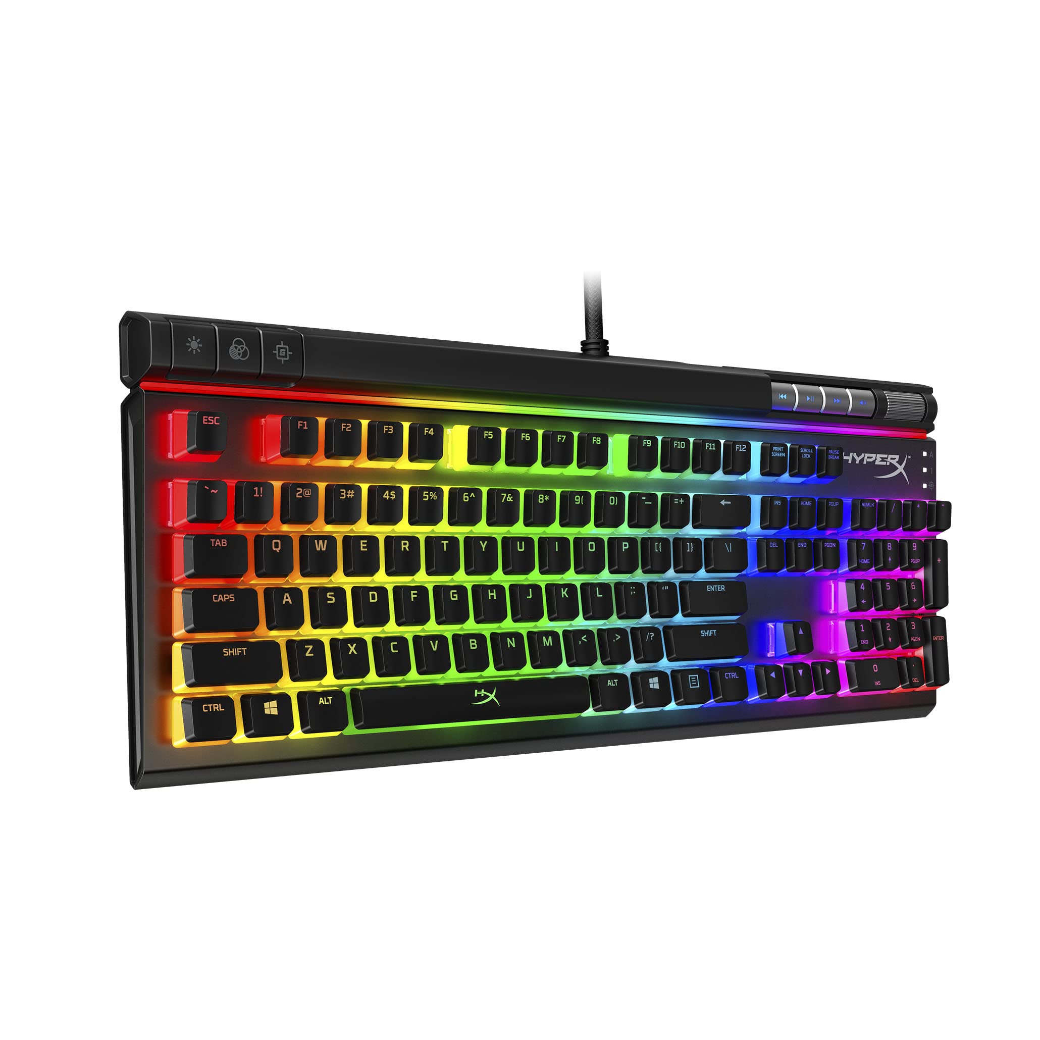 HyperX Alloy Elite 2 – Mechanical Gaming Keyboard, Software-Controlled Light & Macro Customization, ABS Pudding Keycaps, Media Controls, RGB LED Backlit, Linear Switch, HyperX Red,Black