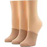 HUE Women's Cotton Toe Topper Hidden Toe Cap Liner Socks 3 Pair Pack
