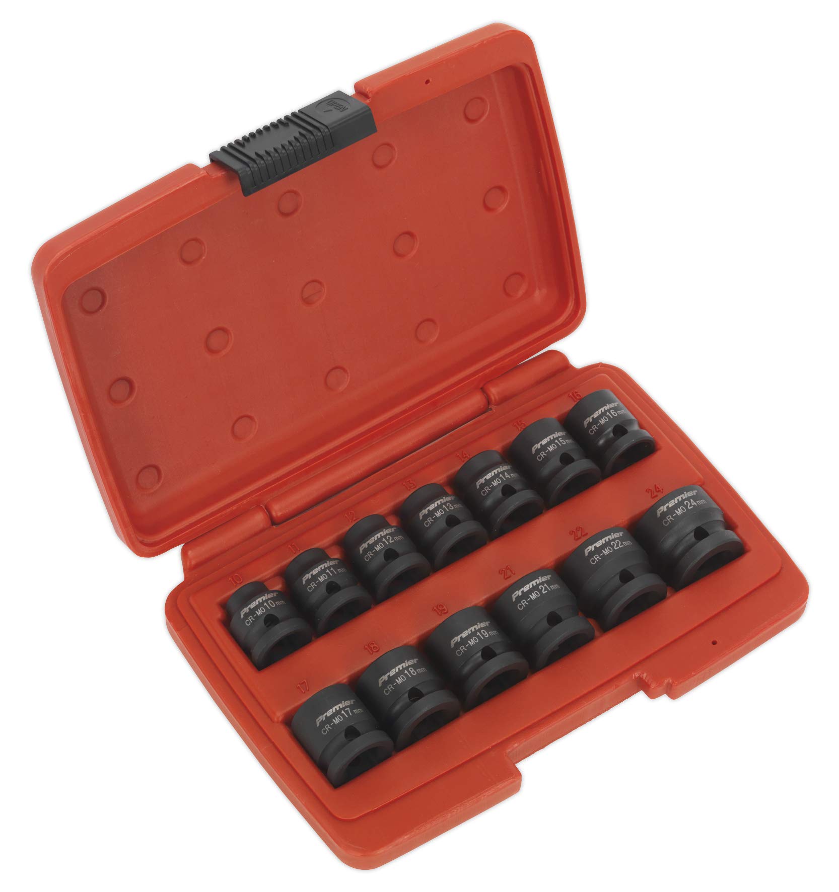 Sealey Ak5613Lp Impact Socket Set 13Pc 1/2In Sq Drive Low Profile Metric