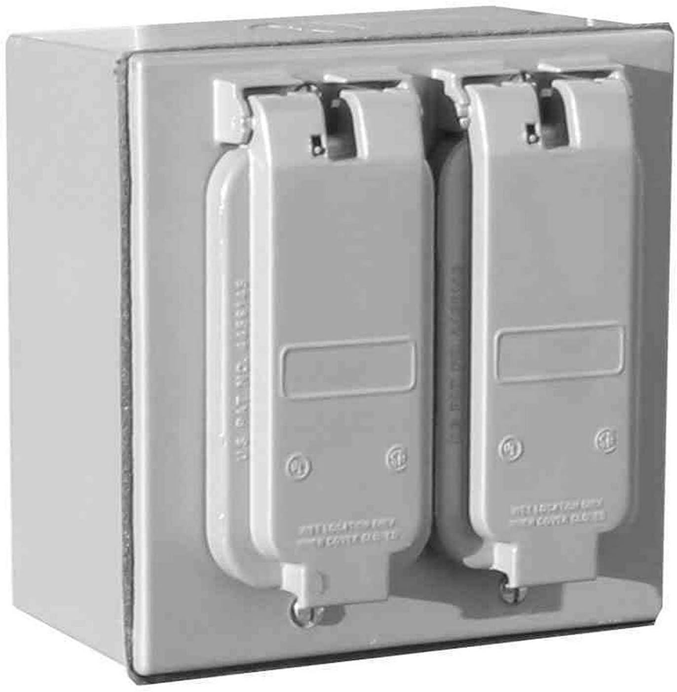 Weatherproof Quad Receptacle Box with Hinged Cover (4) 520R 20 Amp