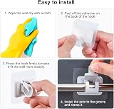 Bohoray 4Pcs Self Adhesive Curtain Rod Bracket White 22mm Groove No Drill view 3