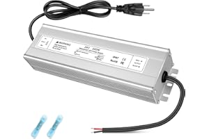 24V 200W LED Power Supply, Waterproof IP67 LED Driver, 90-265V AC to 24V 8.3A DC Power Supply Converter, LED Low Voltage Tran