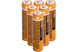 pingju NI-MH AAA Rechargeable Battery 1.2V 550mah 6-Pack hhr-55aaabu AAA Batteries for Panasonic Cordless Phones, Remote Controls, Electronics