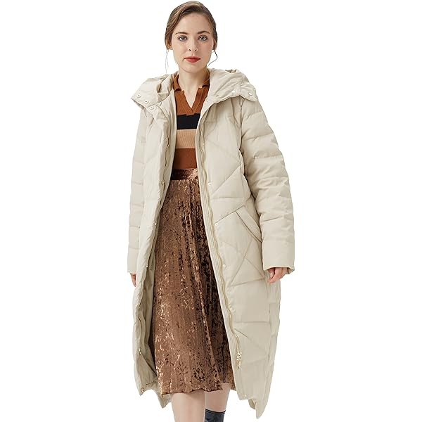 Beige Orolay Amazon Jacket Long Coat For Women Winter Orolay