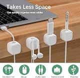 BINGKELE 6pk Cable Tidy Smooth Adjustable Magnetic Wire Holder Clips Organizer view 4
