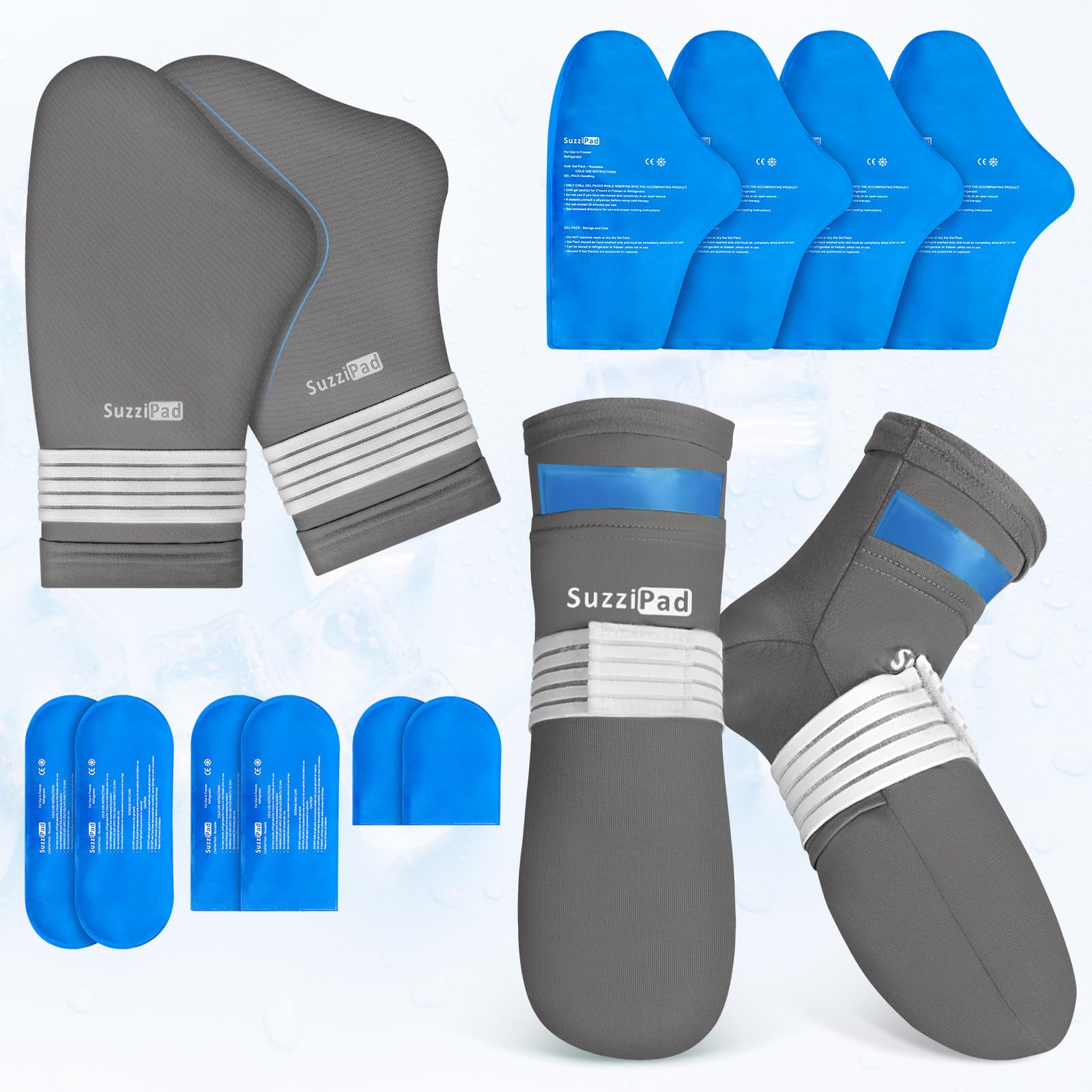 Photo 1 of SuzziPad Cold Gloves and Socks for Chemotherapy, Chemo Ice Packs for Hands and Feet, Cooling Care Package for Women and Men, S/M