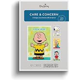 DaySpring - Need a Hug? - 4 Peanuts Greeting Card Assortment with Scripture - 12 Care &amp; Concern Boxed Cards &amp; Envelopes (U1201)