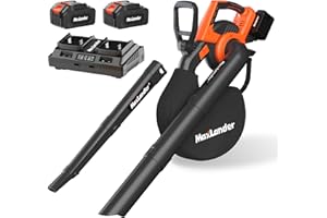 MAXLANDER Cordless Leaf Blower & Vacuum with Bag, 3-in-1 Brushless Battery Powered Leaf Vacuum Mulcher 40V 170MPH 360CFM 5 Speeds Leaf Blowers for Lawn Care 2x4.0Ah Battery & Charger Included