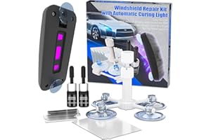 SOKIKT Windshield Repair Kit, Windshield Crack Repair for Chips and Cracks, Glass Repair Fluid with Pressure Syringes, Car Windshield Chip Repair Kit Quick Fix for Chips, Cracks, Star-Shaped Crack (Blue)