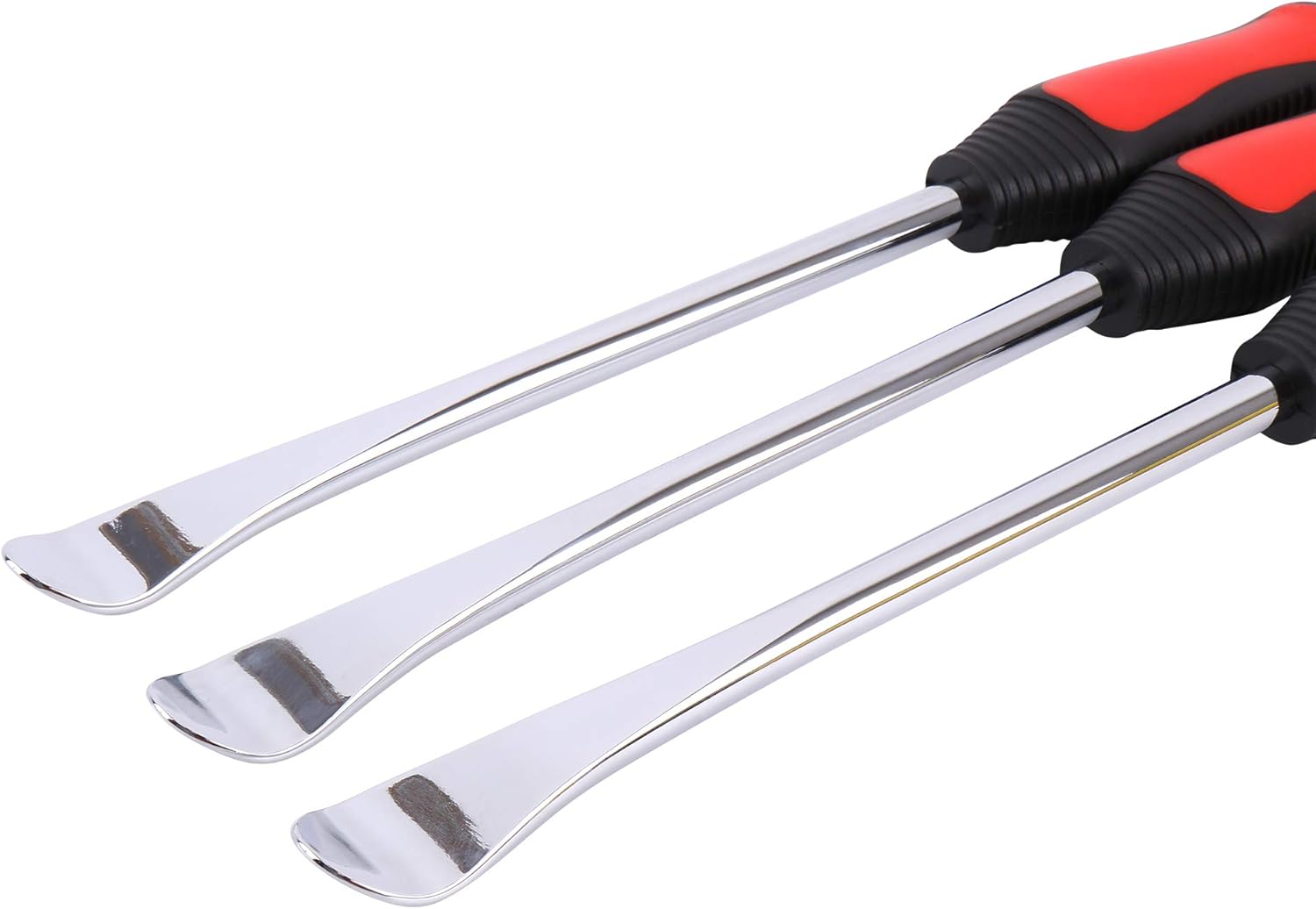 ASOOLL 11.5" Tire Spoon Dirt Bike Tire Changing Spoons Tool Lever Steel Spoons Kit for Motorcycle ATV Lawn Mower | with 1 Portable Bag + 3 Tire Spoons+ 6 Rim Protectors + 6 Valve Cores + 1 Valve: Automotive