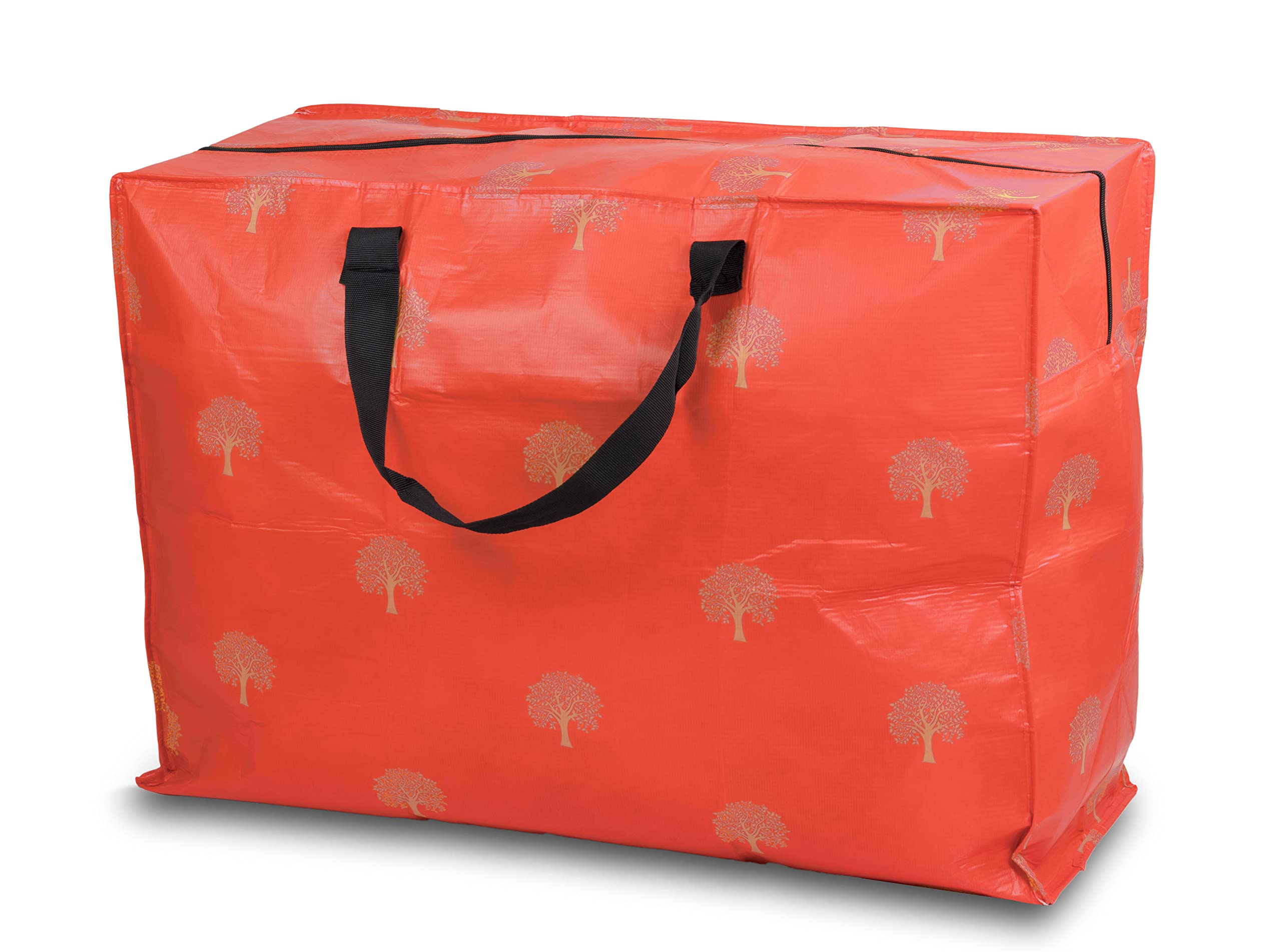 Enormous Jumbo XL Clothing Toys Home Laundry Storage Bag Made From Recycled Material. Really Big Extra Deep Massive Red Tree Pattern Sorti Bag. 127 Litres. 54 x 74 x 32 cm